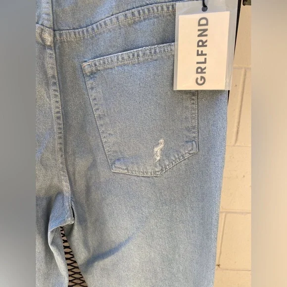 NWT GRLFRND The Harlow Coated High Rise Boot With Slit Lite Wash - Picture 7 of 16